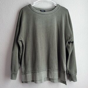 Buffalo David Bitton Olive Green Faded Sweatshirt